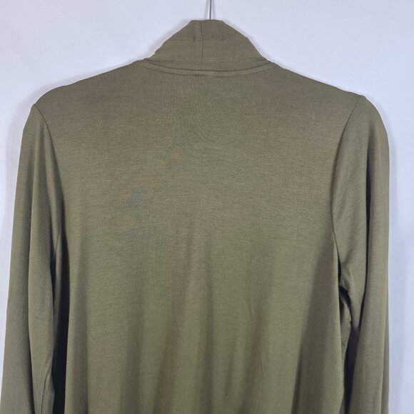 Chico's Olive Green Touch of Cool Knit Open Front Cardigan Women's Size Medium - Picture 10 of 13